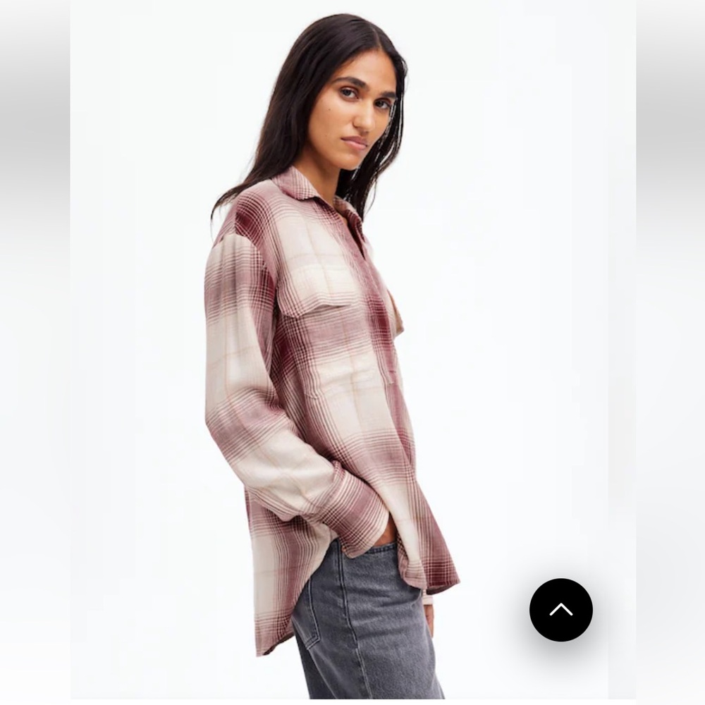 Women's Madewell Lightweight Flannel Popover Plaid Shirt - Size XS